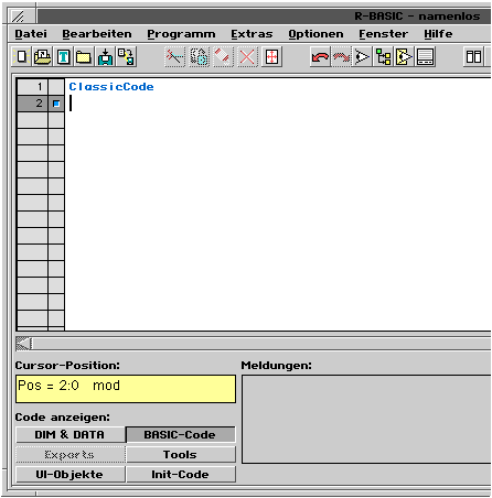 R-BASIC Editorfenster